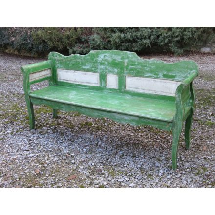 Antique Pine Bench (green-white)