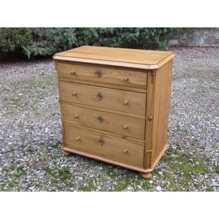 Antique Pine Chest of Four Drawers (waxed)