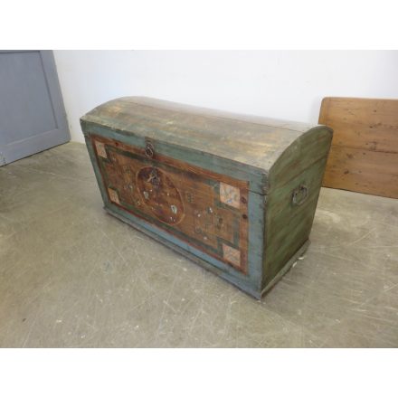 Antique Pine Hand Painted Trunk (original colour)