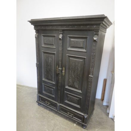 Antique Pine Two Door Wardrobe (black)