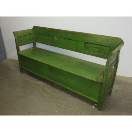 Antique Pine Box Bench (green)