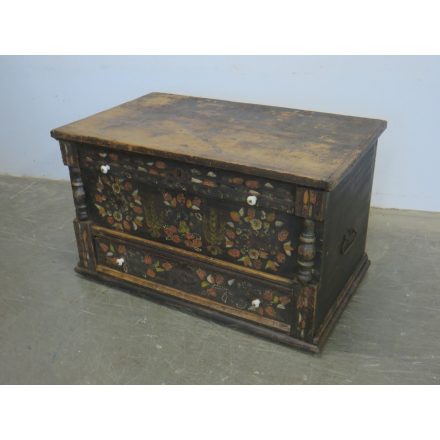 Antique Pine Hand Painted Trunk (original colour)