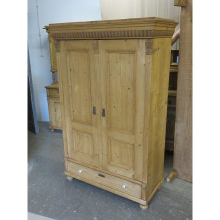 Antique Pine Two Door Wardrobe (waxed)