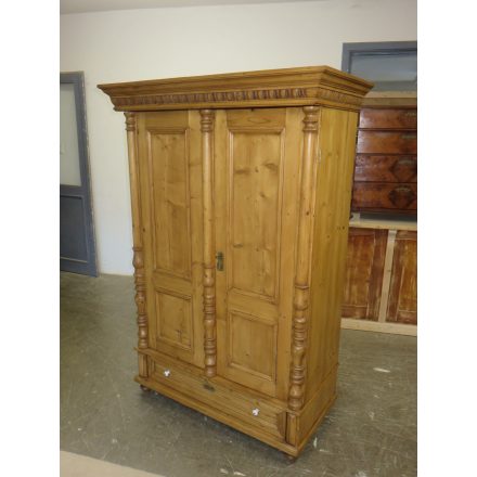 Antique Pine Two Door Wardrobe (waxed)