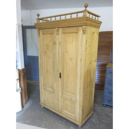 Antique Pine Two Door Wardrobe (finished with wax)