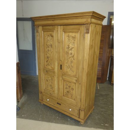 Antique Pine Two Door Wardrobe (finished with wax)