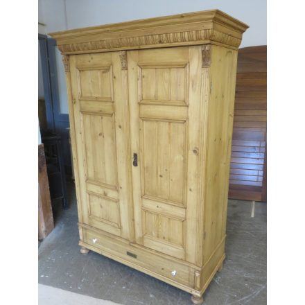 Antique Pine Two Door Wardrobe (finished with wax)