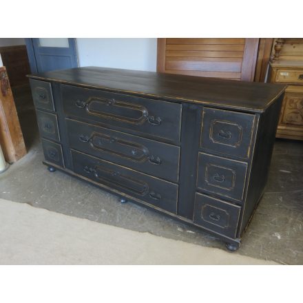 Antique Pine Nine Drawer Counter (black)