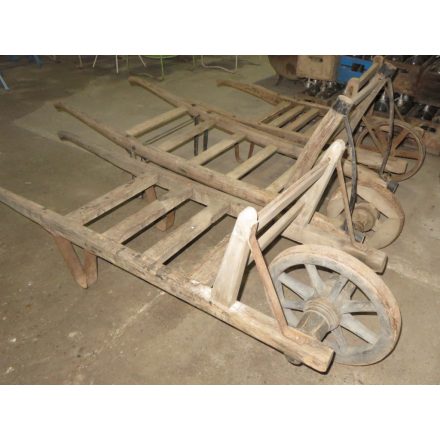 Antique wooden wheelbarrows