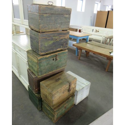 Antique wooden army boxes