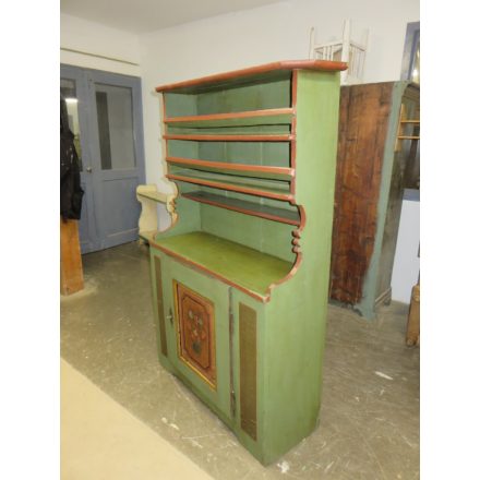 Antique Pine Buffet with Open Shelves (hand painted)