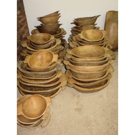 Antique round dough bowls