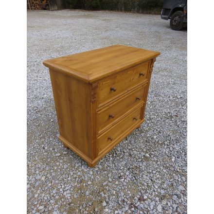 Pine Chest with Three Drawers ( Natural Waxed Base and Top)