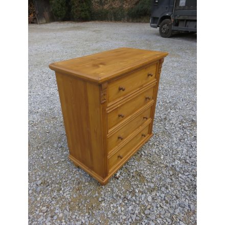 Pine Chest with Four Drawers (Natural Waxed Base and Top)