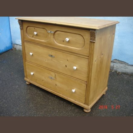 Country pine 3-drawer chest / original item, waxfinished condition