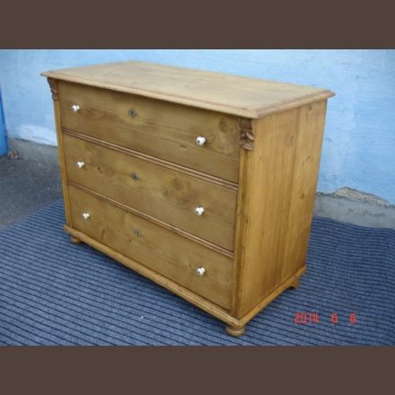 Country pine 3-drawer chest / original item, waxfinished condition