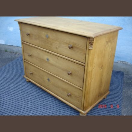 Country pine 3-drawer chest / original item, waxfinished condition