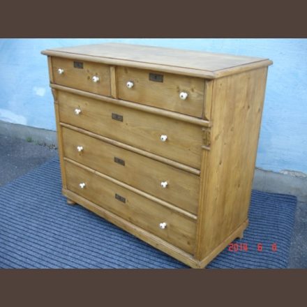 Country pine 5-drawer chest /original item, waxfinished condition