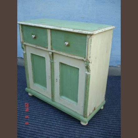 Country pine base cabinet /original paint, finished condition